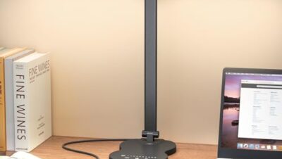 Aisutha Schreibtischlampe led,Double Arm Schreibtischlampe mit 5 Farben＆10 Helligkeitsstufen,Schreibtisch Lampe mit 45min Timer-Off,Touch-Steuerung Led Tischlampe für Studium (Schwarz)