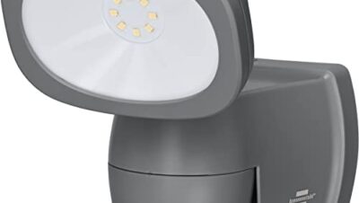 Brennenstuhl Batterie LED Strahler LUFOS/Kabelloser LED Außen-Strahler mit Batterie und Bewegungsmelder (mit 8 Marken LEDs, 440 Lumen, für außen IP44, mit zusätzlicher Funktionseinstellung)