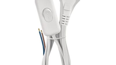 EMOS Netzkabel/ Stromkabel/ Ersatzkabel/ Anschlusskabel mit Schalter, 3 M, Euro Stecker, für Leuchten, Lampen, Leuchtmittel