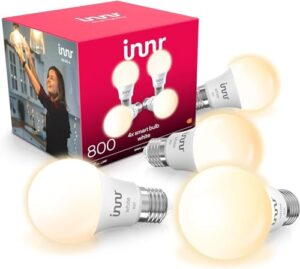 innr Zigbee E27 Smart Lampe, funktioniert mit Alexa und Hue* (Bridge erforderlich), Warmweiß, Glühbirne E27 Dimmbar, Smart Home Lampe, 806 Lumen, 4 Stück