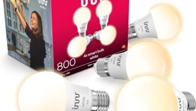 innr Zigbee E27 Smart Lampe, funktioniert mit Alexa und Hue* (Bridge erforderlich), Warmweiß, Glühbirne E27 Dimmbar, Smart Home Lampe, 806 Lumen, 4 Stück