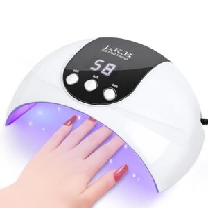 Kann man normalen Nagellack unter UV-Lampe trocknen? Tipps und Fakten für schnelle Maniküre LKE UV Lampe für Gelnägel, 54W UV Lampe Nägel mit 3 Timer, LCD Display, Auto Sensor,Premium UV Lampe für Alle UV Gel Nagellack, Ideal für Anfänger und Profis,Festivalgeschenk (13 * 10-Weiß)
